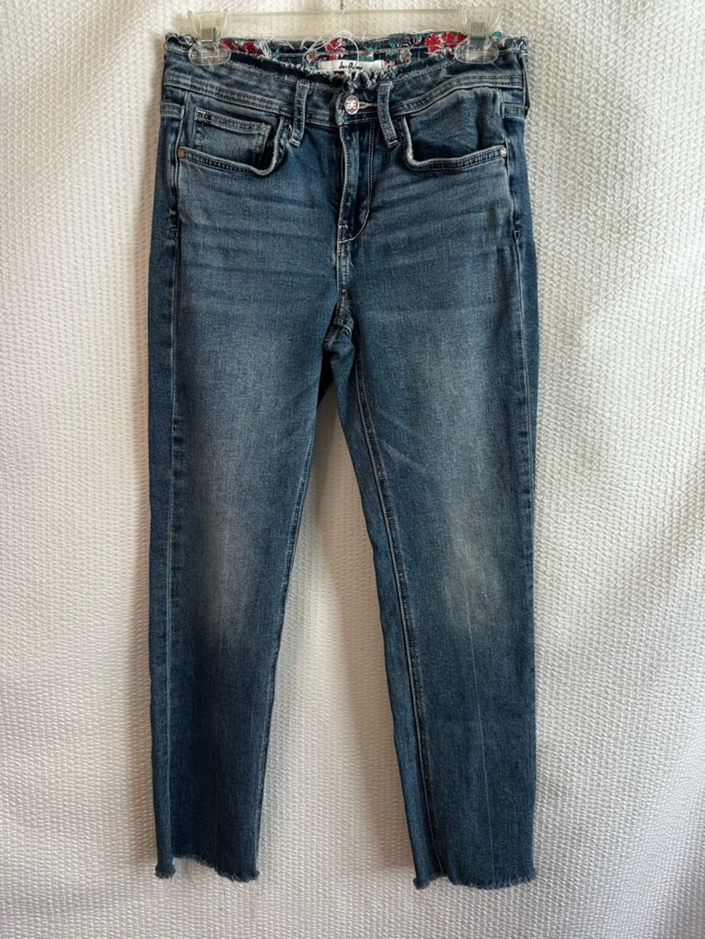 SAM EDELMAN The Kitten Straight Jeans Size 27 Blue Mid Rise Stretch Denim